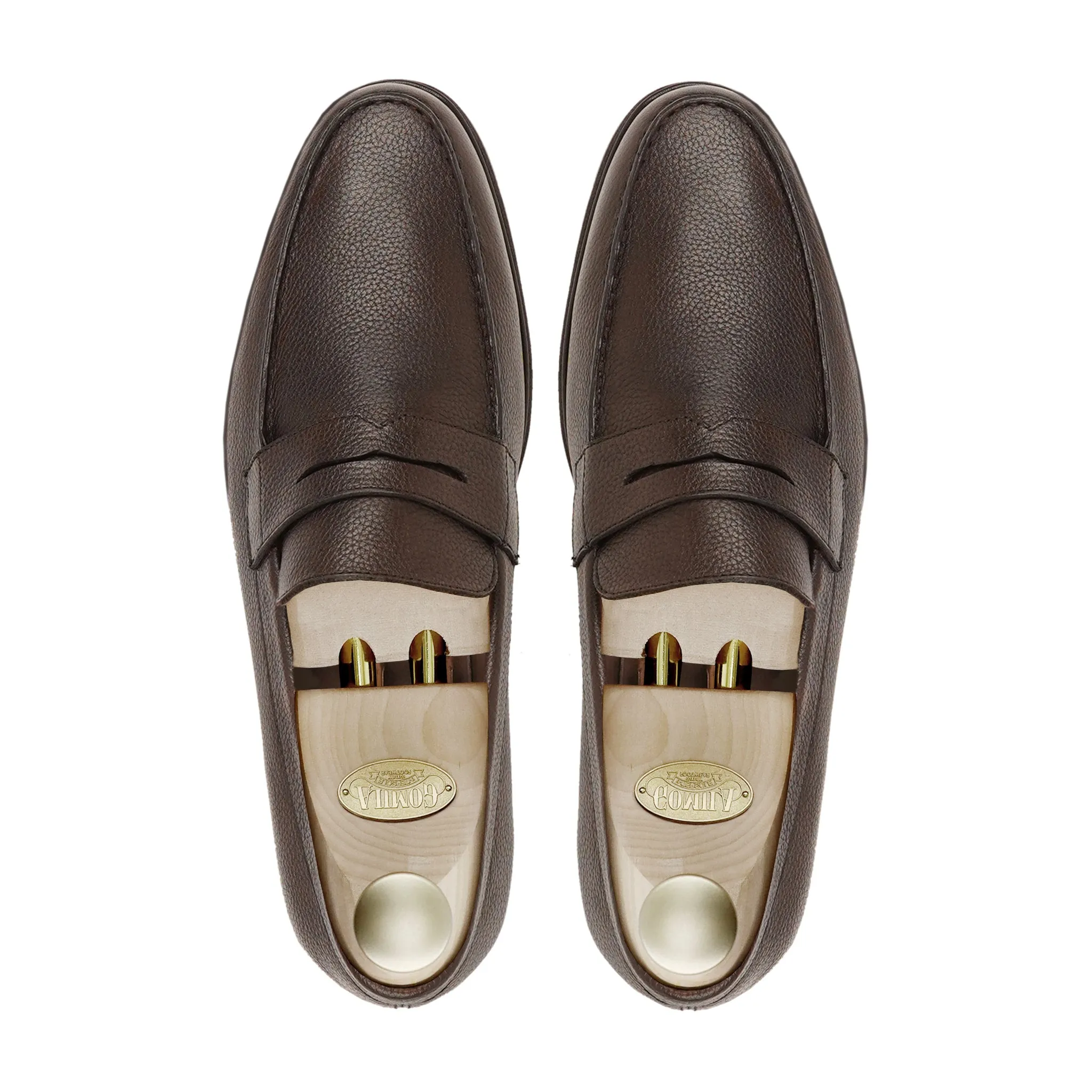 Asador - Men's Dark Brown Pebble Grain Leather Loafer