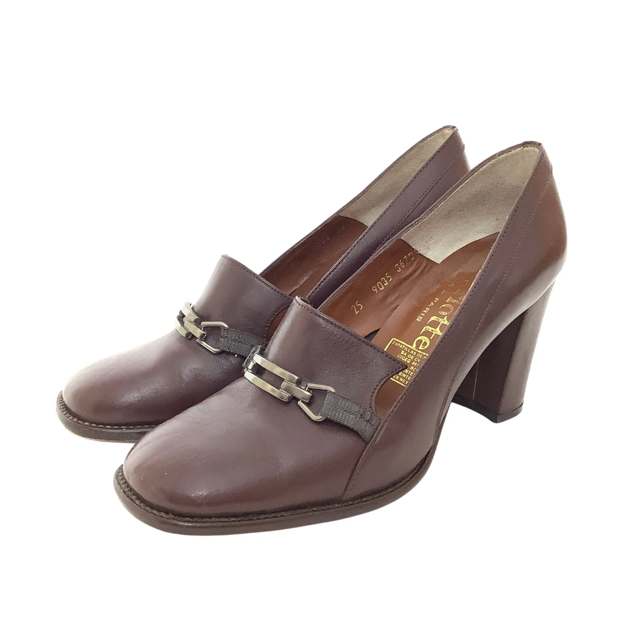 Brown Heeled Loafers