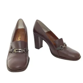 Brown Heeled Loafers