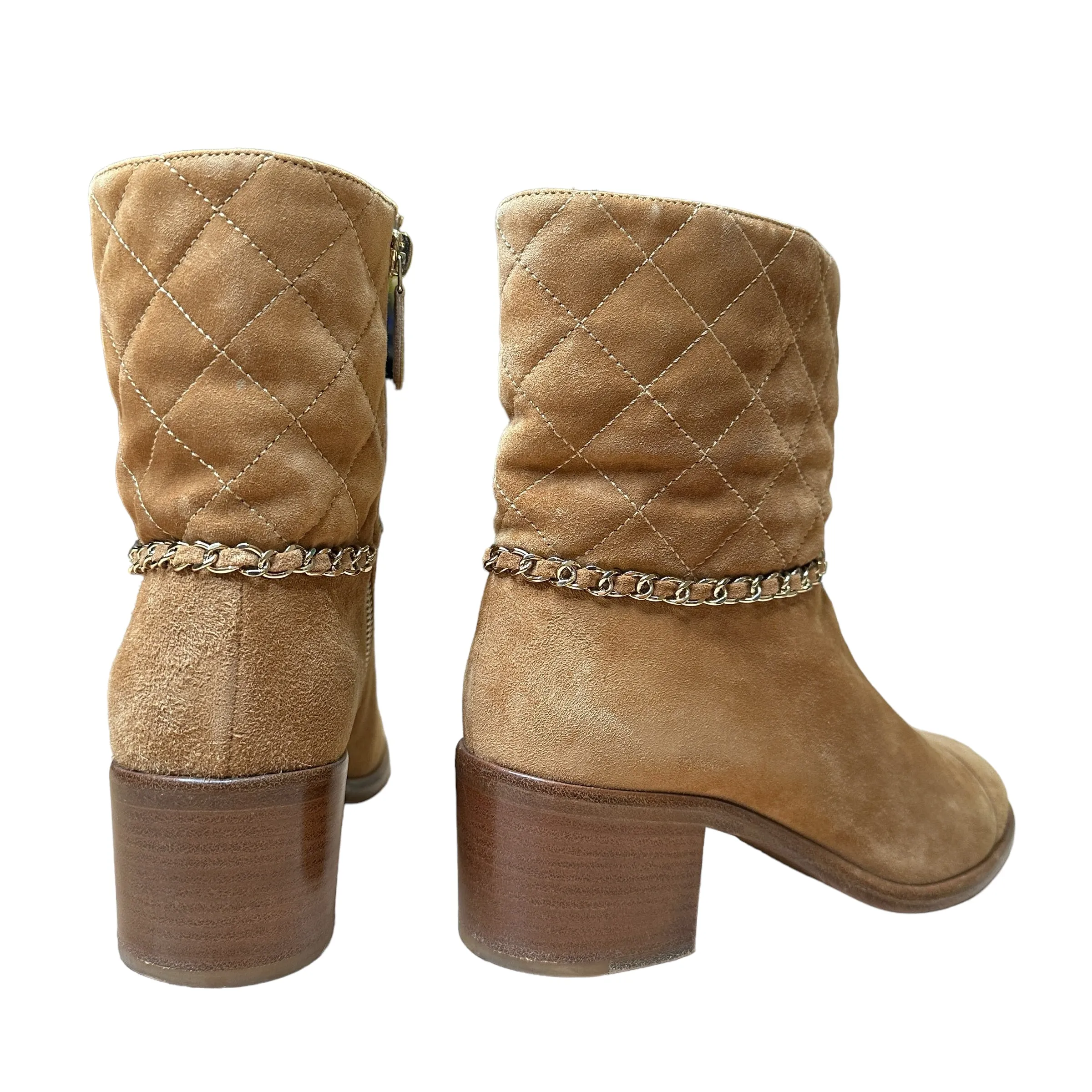 Brown Suede Logo Boots - 8
