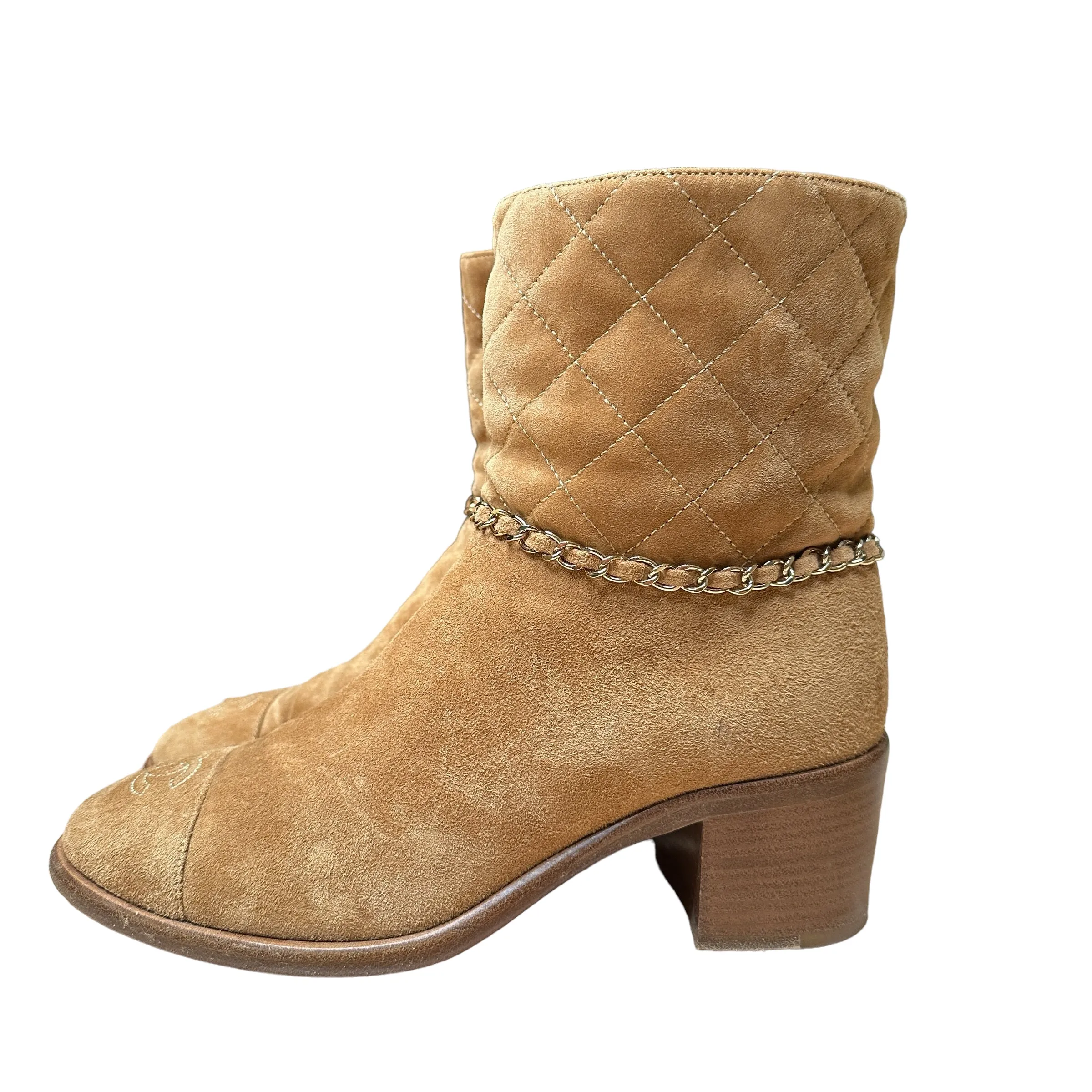 Brown Suede Logo Boots - 8