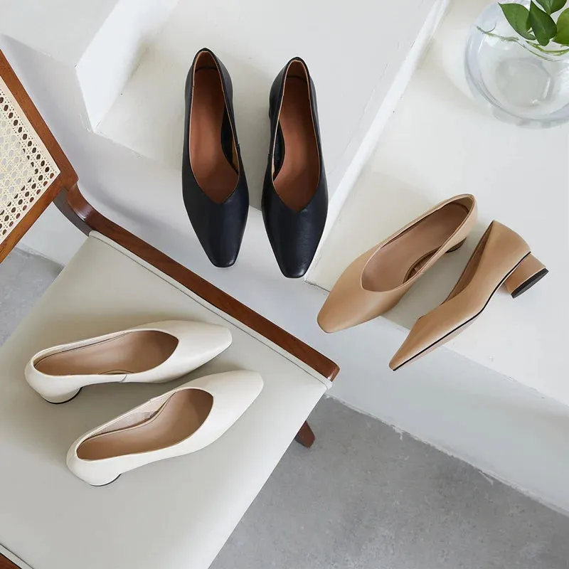 Classic Concise Thick Heels