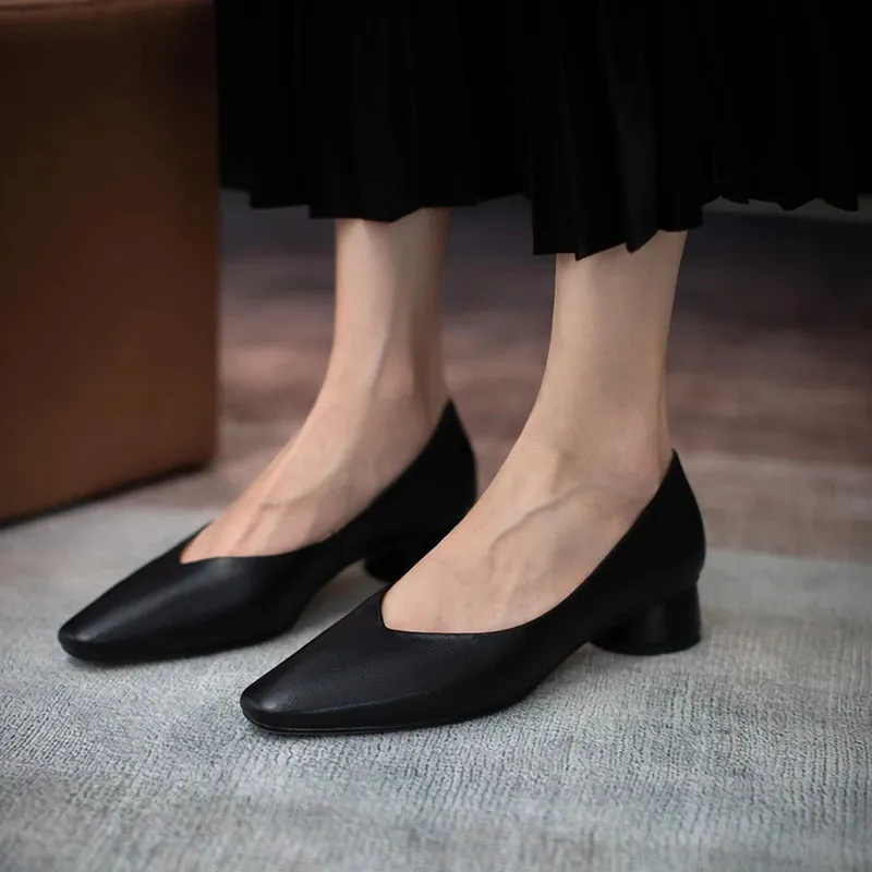 Classic Concise Thick Heels