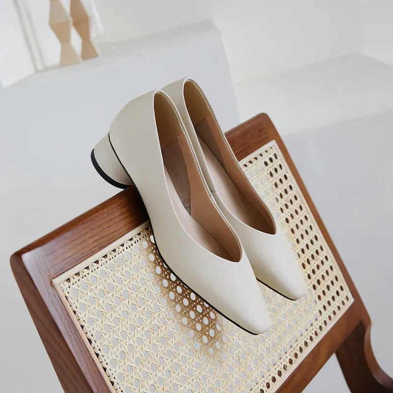 Classic Concise Thick Heels