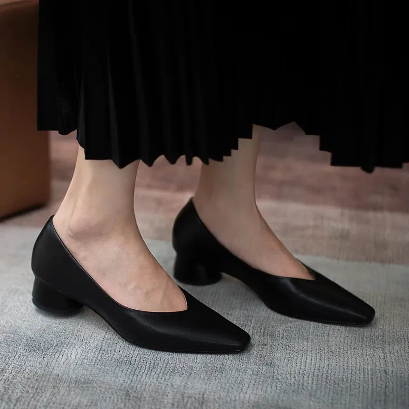 Classic Concise Thick Heels