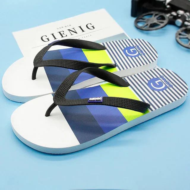 Gienig slippers men flip-flops  Outdoor beach slippers massage Comfortable men shoes