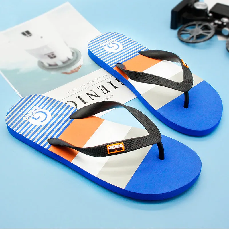 Gienig slippers men flip-flops  Outdoor beach slippers massage Comfortable men shoes