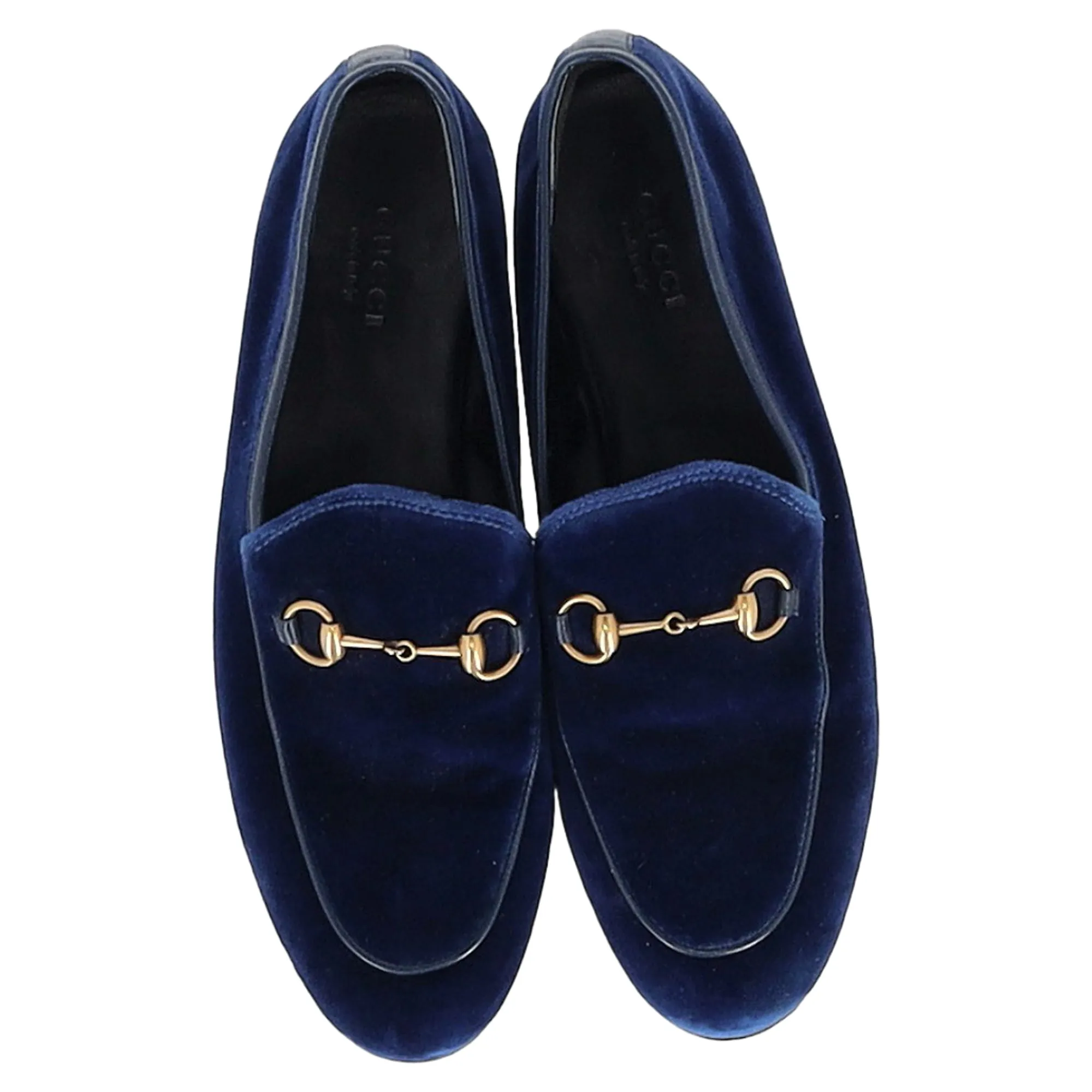 Gucci Jordaan Horsebit-Detailed Loafers in Blue Velvet