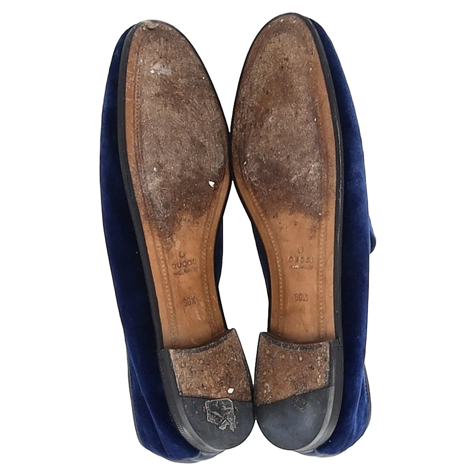 Gucci Jordaan Horsebit-Detailed Loafers in Blue Velvet
