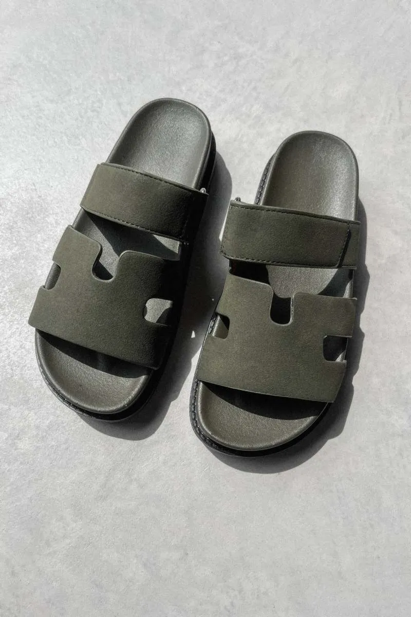 HARLOW Gladiator Strap Sandal - Khaki