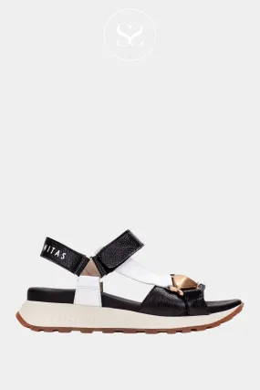 HISPANITAS CHV253896 BLACK CHUNKY LEATHER SUMMER SANDALS