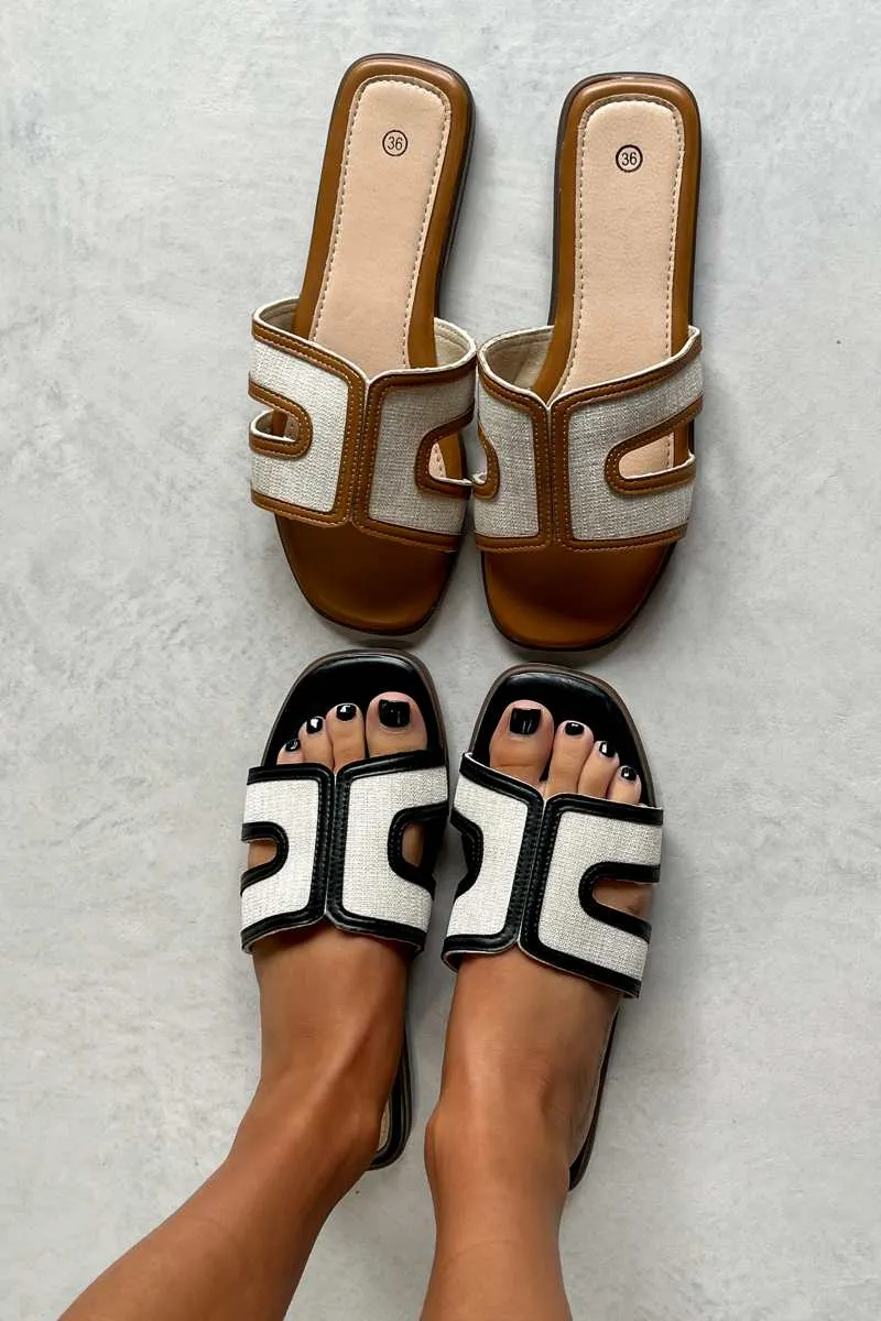 HONEY Gladiator Slider Sandals - Black