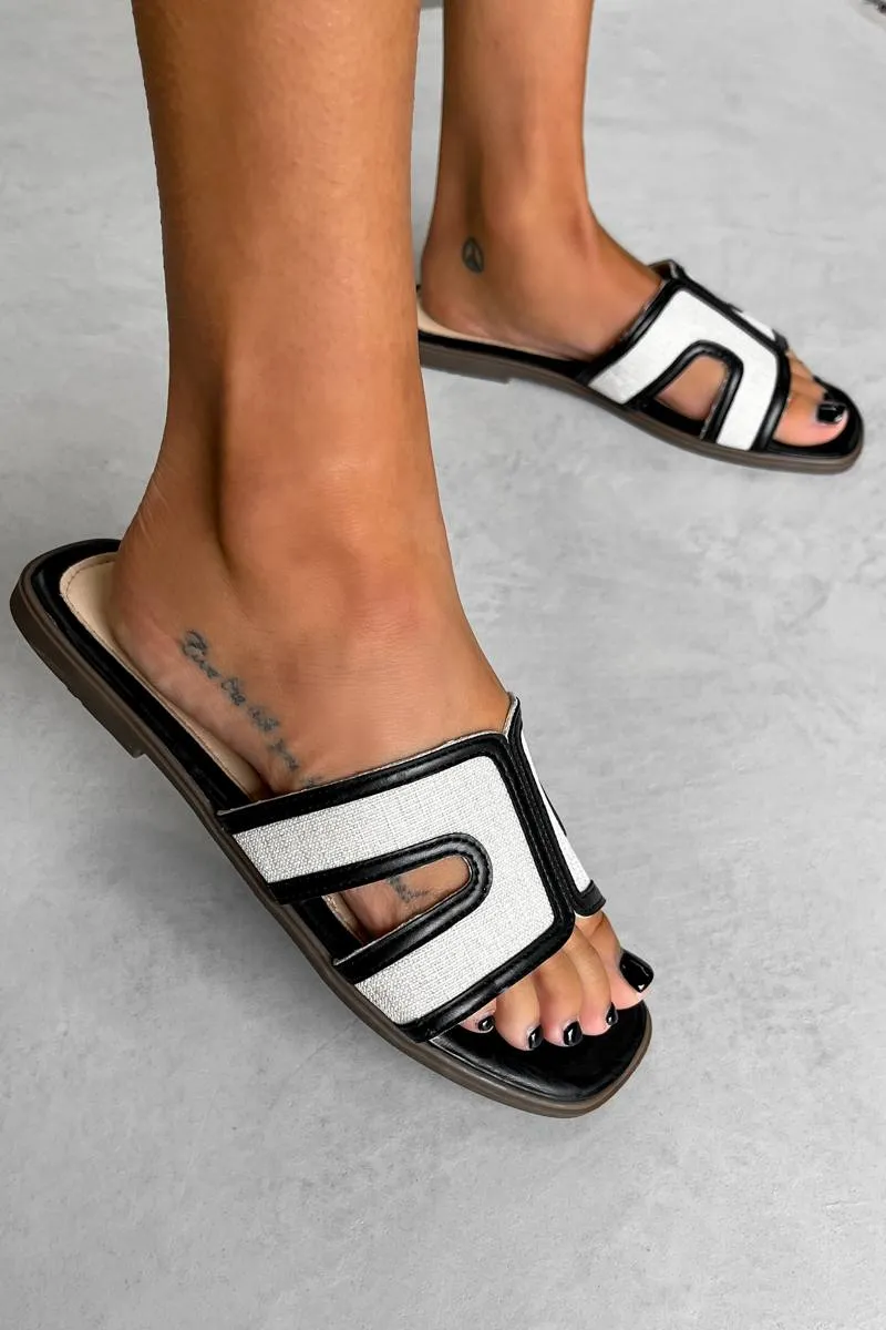 HONEY Gladiator Slider Sandals - Black