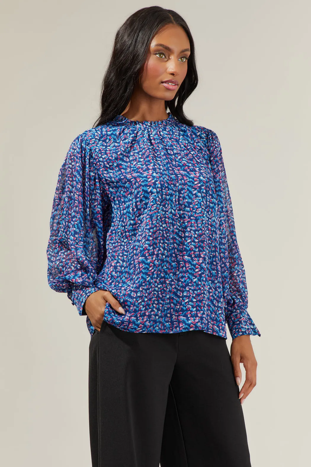 Lander Floral Balloon Sleeve Blouse