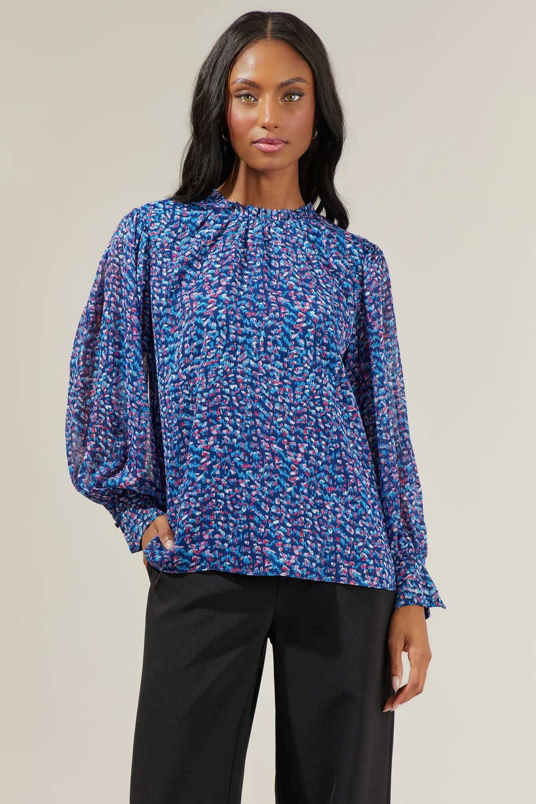 Lander Floral Balloon Sleeve Blouse