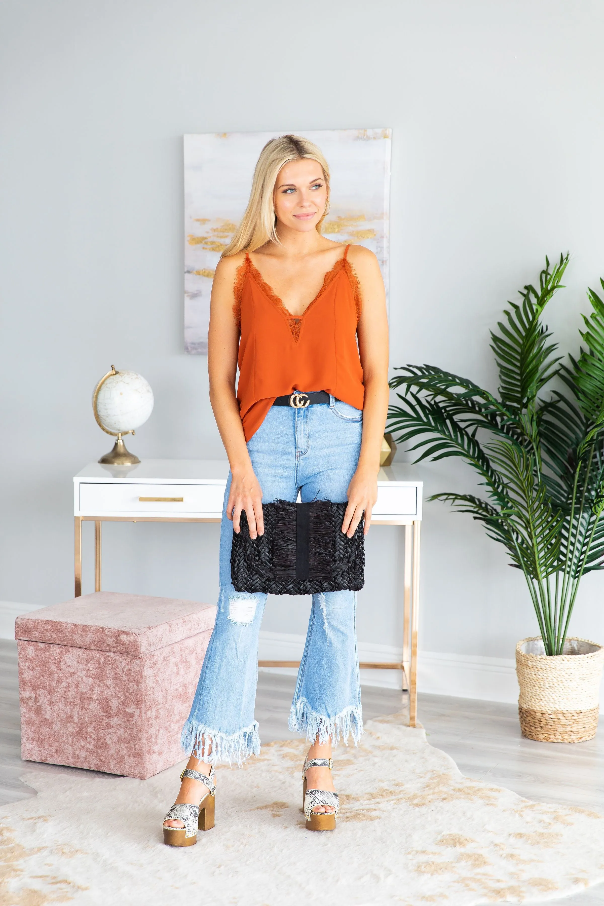 Lovely In Love Brick Orange Tank