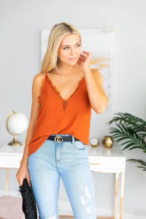 Lovely In Love Brick Orange Tank
