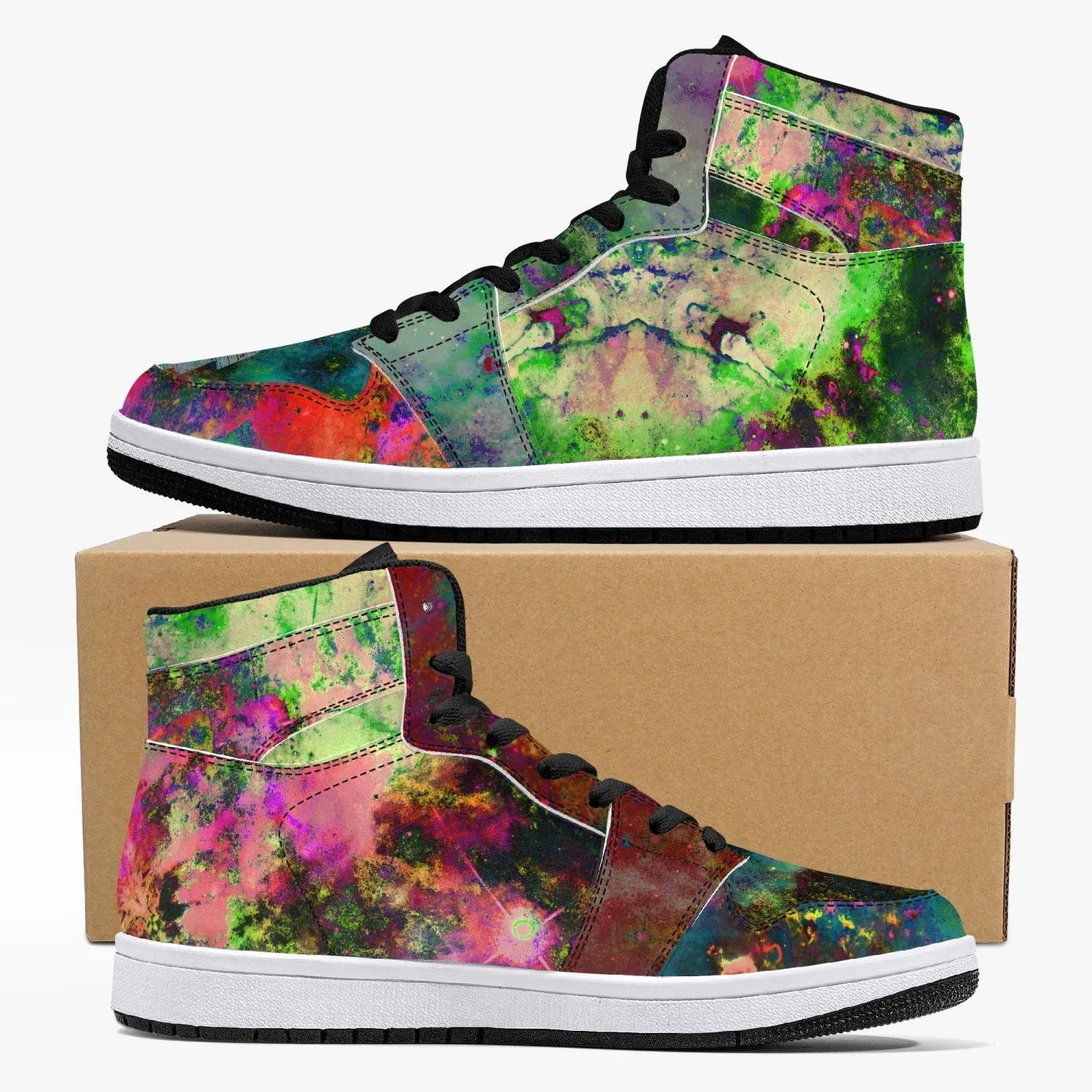 Lucid Psychedelic Split-Style High-Top Sneakers