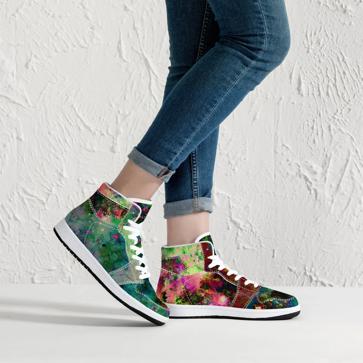Lucid Psychedelic Split-Style High-Top Sneakers