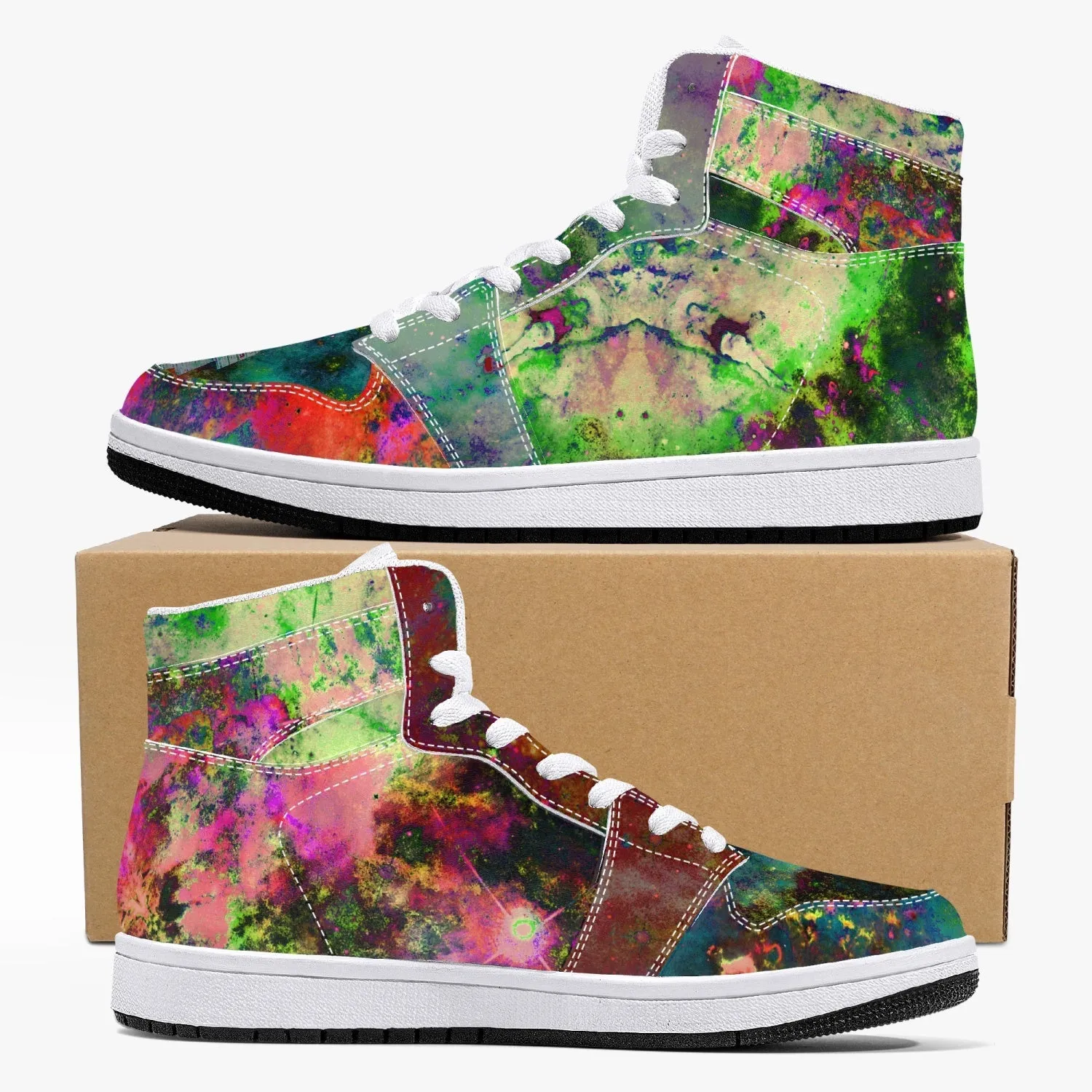 Lucid Psychedelic Split-Style High-Top Sneakers