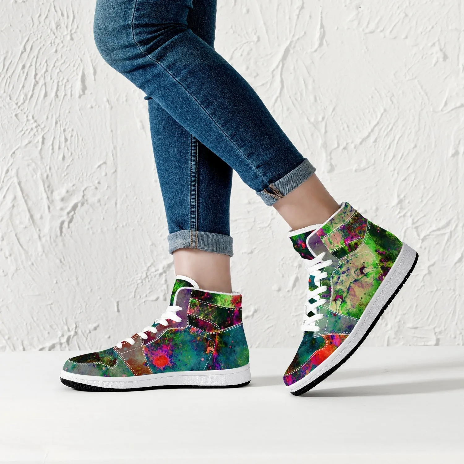 Lucid Psychedelic Split-Style High-Top Sneakers