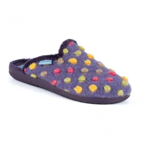 Lunar Montreal KLA126 Ladies Purple Textile Slip On Slippers