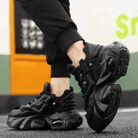 Luxury BTS style Men's Black Chunky Sneakers Platform Designer Shoes