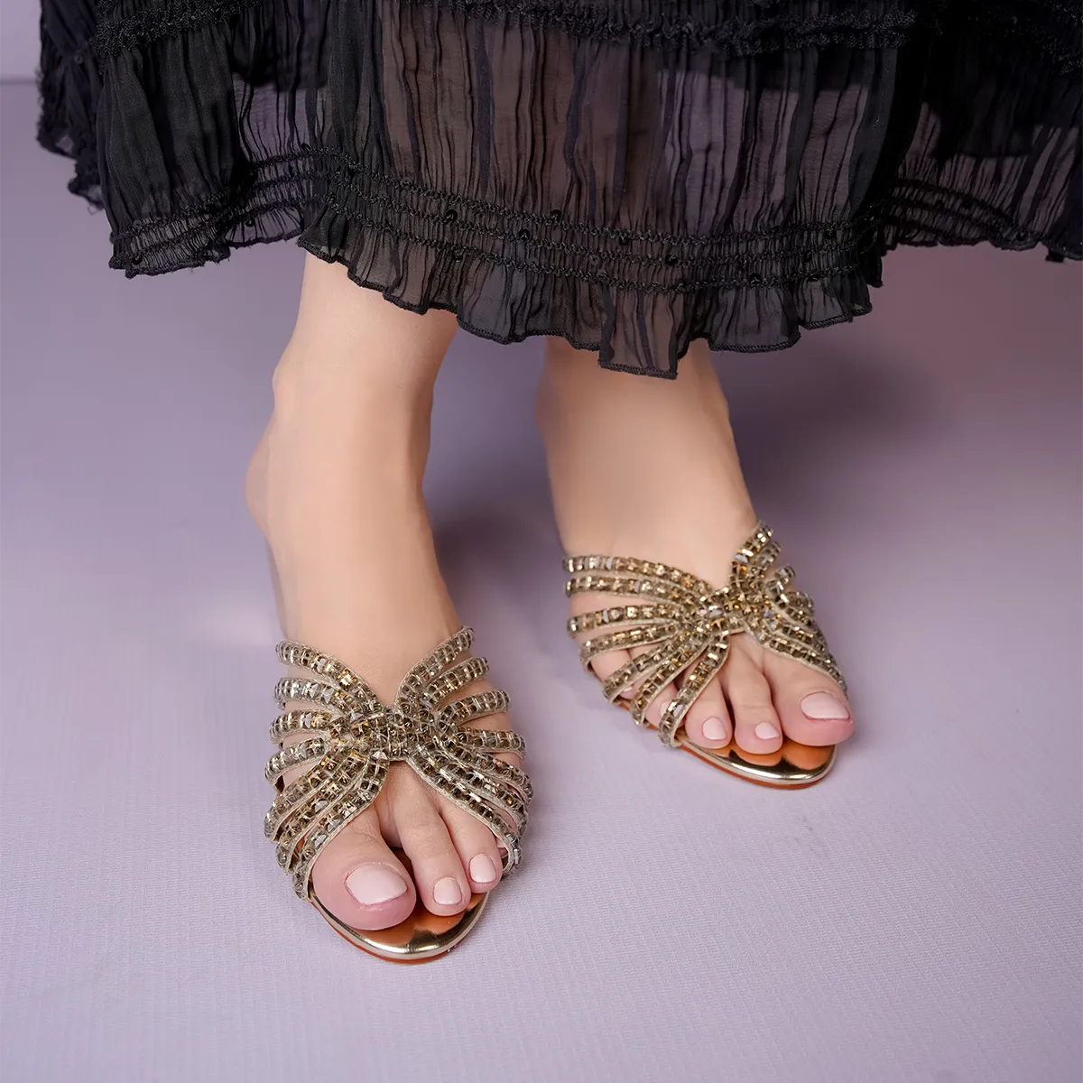 Magnafique Block Heels - Gold