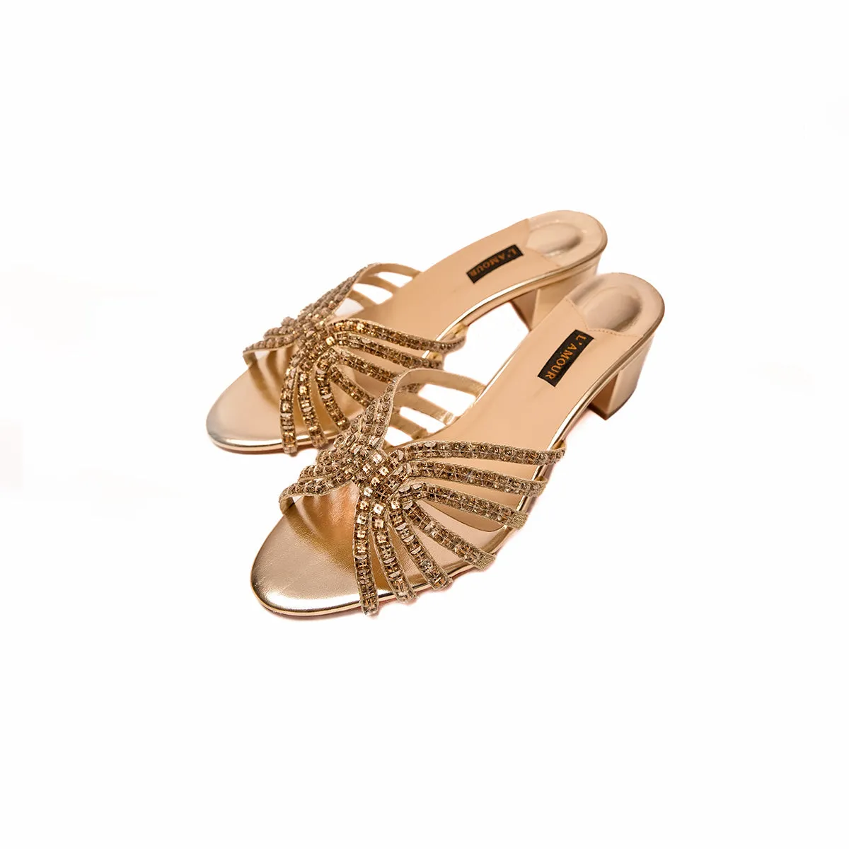 Magnafique Block Heels - Gold