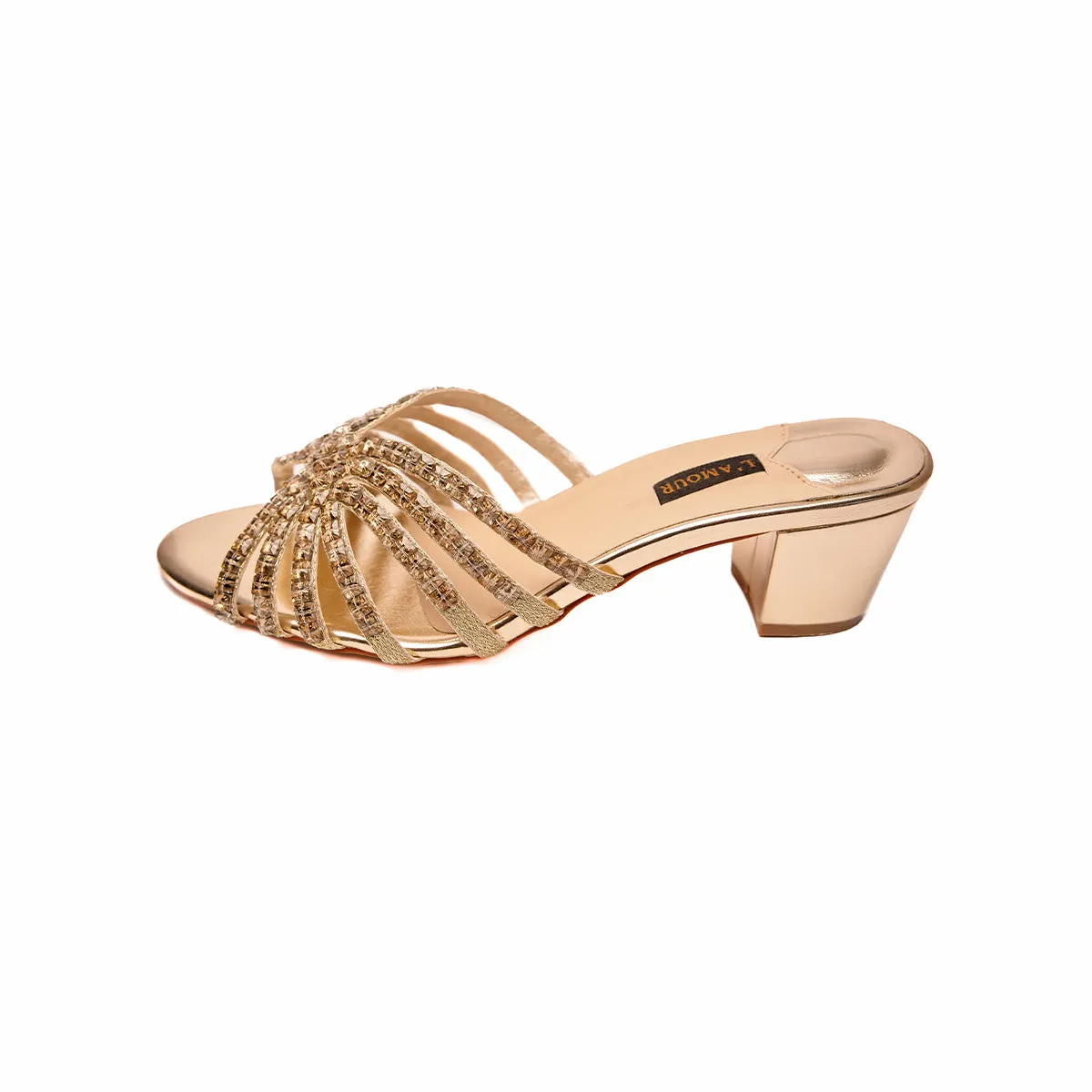 Magnafique Block Heels - Gold