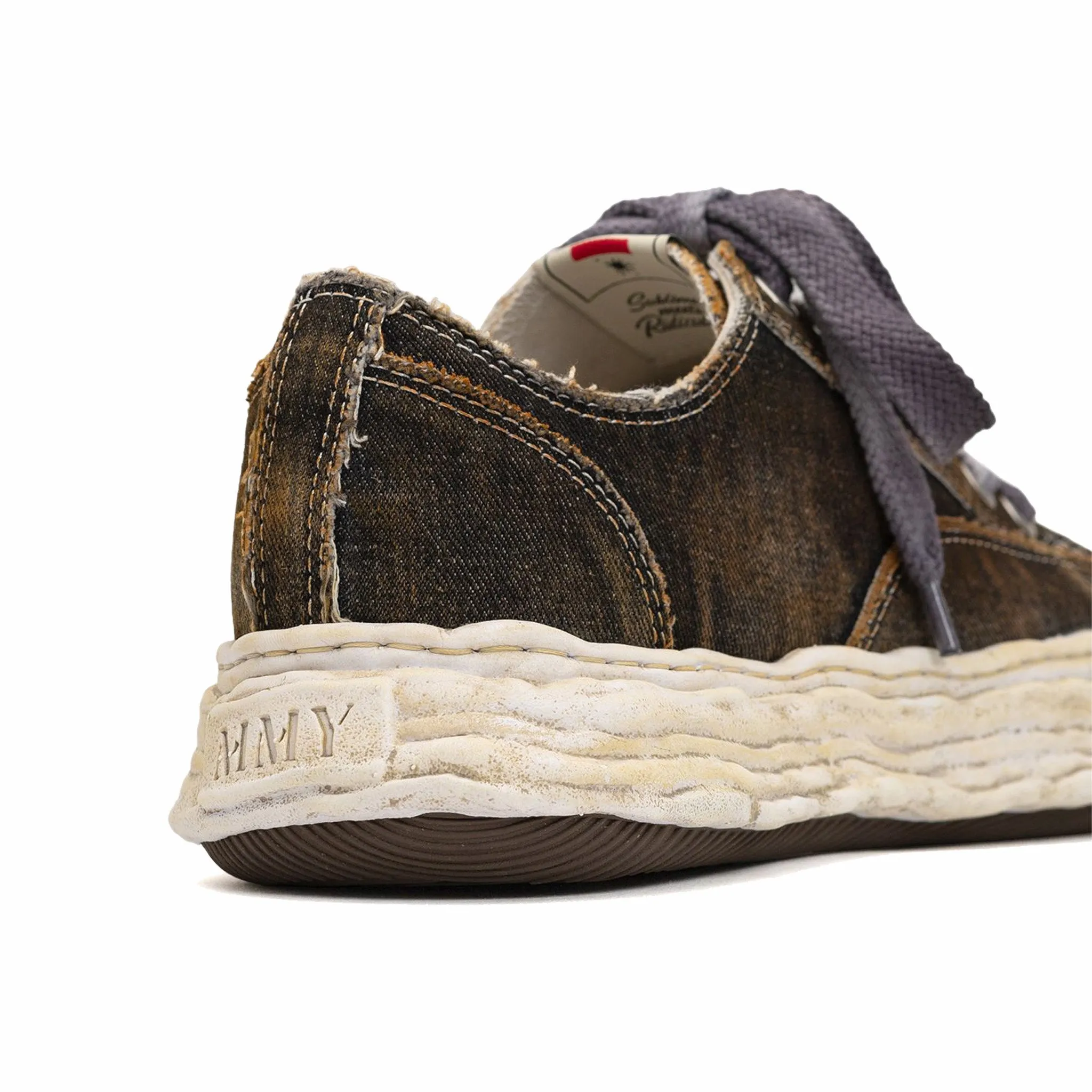 Maison MIHARA YASUHIRO "PETERSON23" OG Sole Washed Denim Low-Top Sneaker (Black)