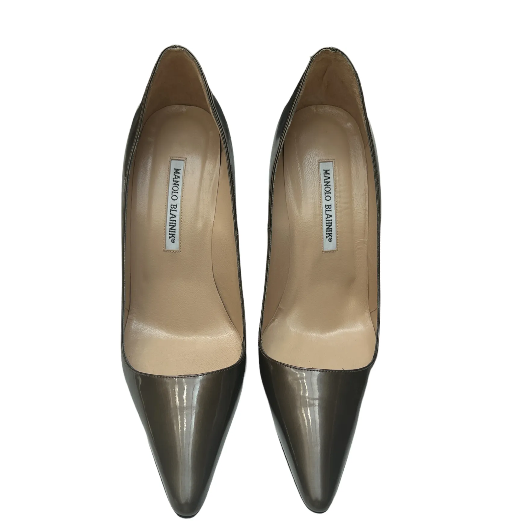 Metallic Brown Patent Brown Heels - 11