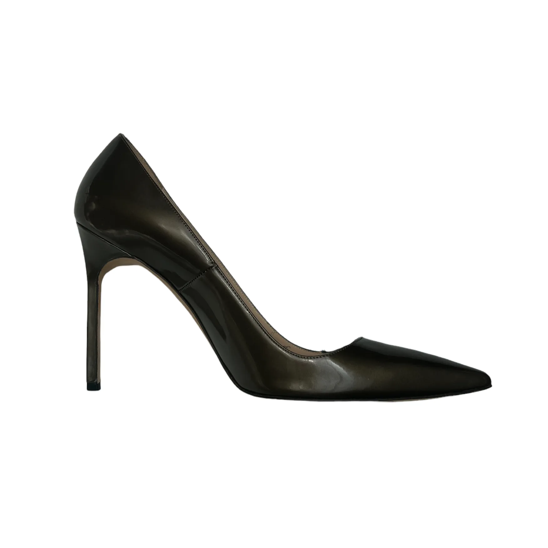 Metallic Brown Patent Brown Heels - 11
