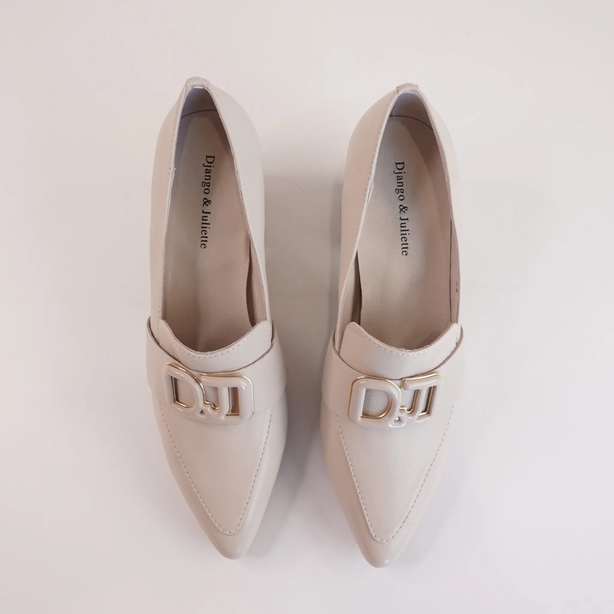 Moseles Vanilla Leather Heeled Loafers