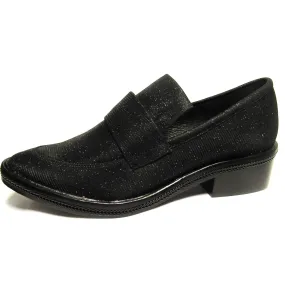 Rachel Zoe Brody Heeled Glitter Fabric Loafers