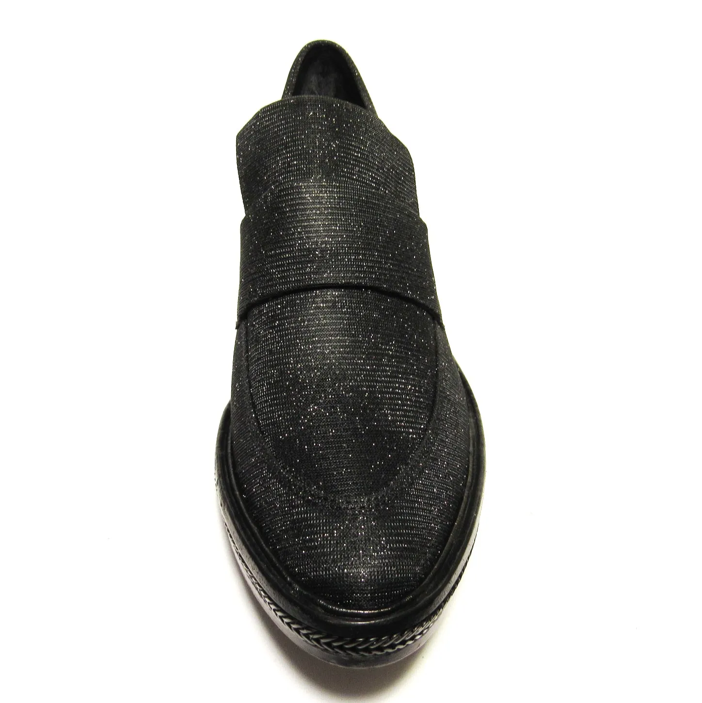 Rachel Zoe Brody Heeled Glitter Fabric Loafers