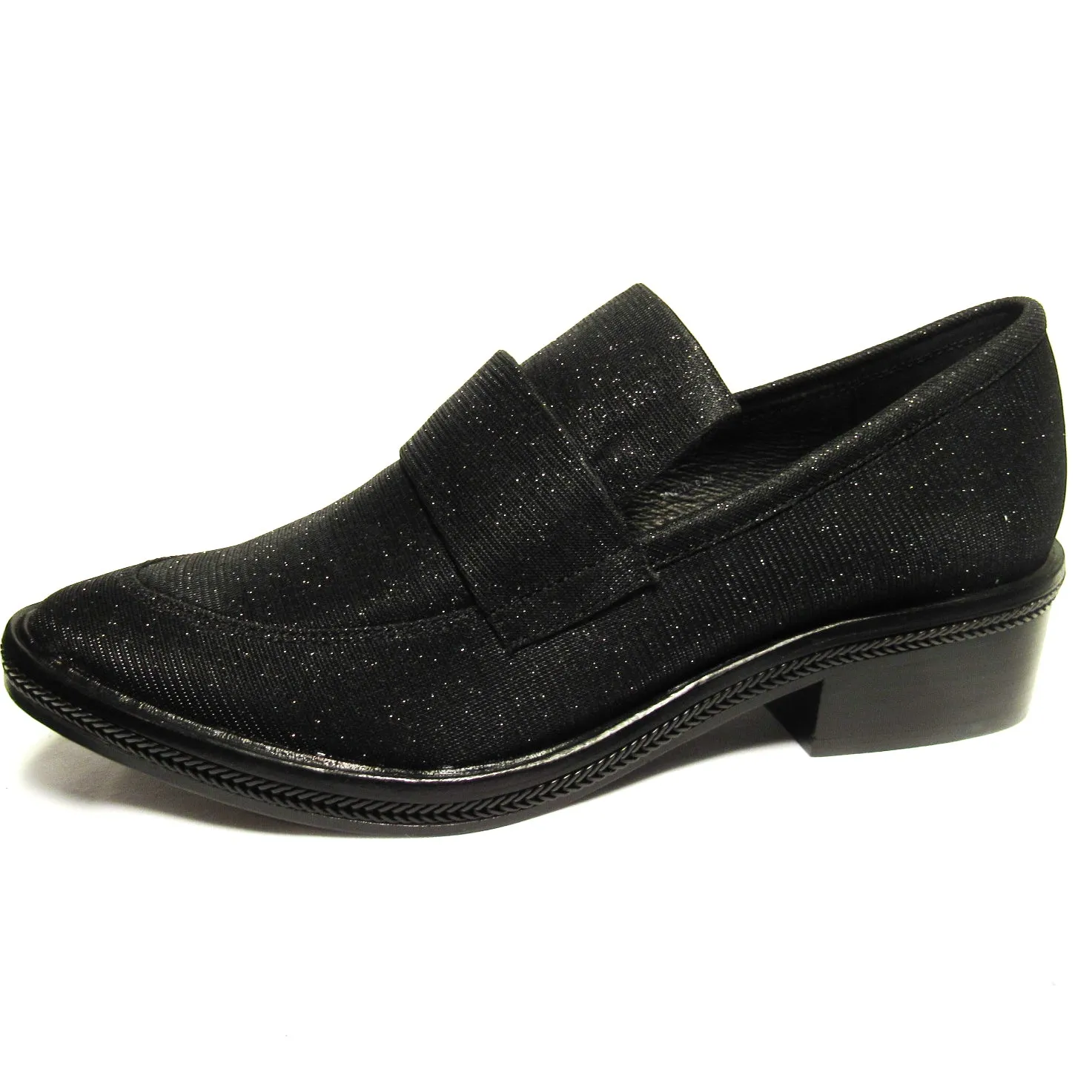 Rachel Zoe Brody Heeled Glitter Fabric Loafers