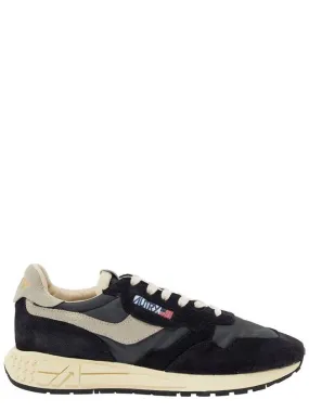 'Reel Wind' Black Low Top Sneakers With Logo Detail In Suede Man