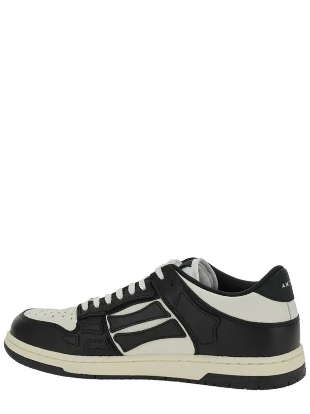 'Skel Top Low' Black And White Sneakers With Logo Patch On Thetongue And Contrasting Details On The Side In Leather Man