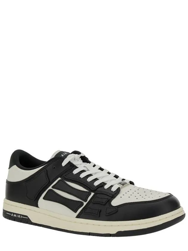 'Skel Top Low' Black And White Sneakers With Logo Patch On Thetongue And Contrasting Details On The Side In Leather Man