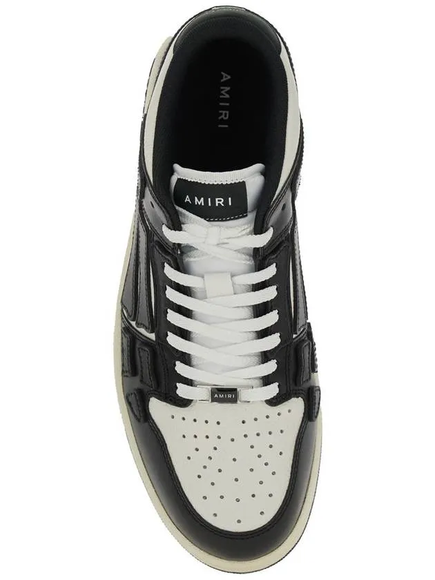 'Skel Top Low' Black And White Sneakers With Logo Patch On Thetongue And Contrasting Details On The Side In Leather Man