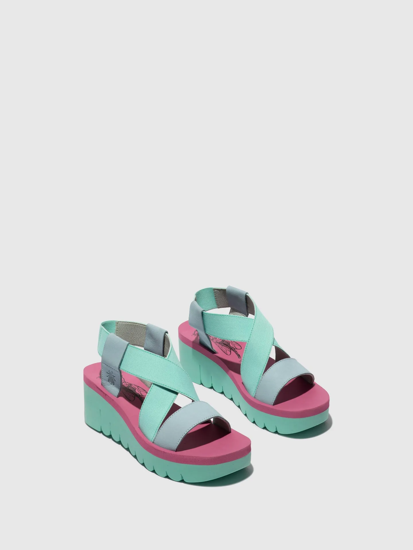 Sling-Back Sandals YABI922FLY SKY BLUE/SPEARMINT/LILAC