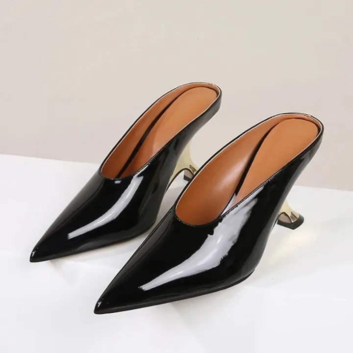 Viola Pointed Toe Tulip Mule Pumps