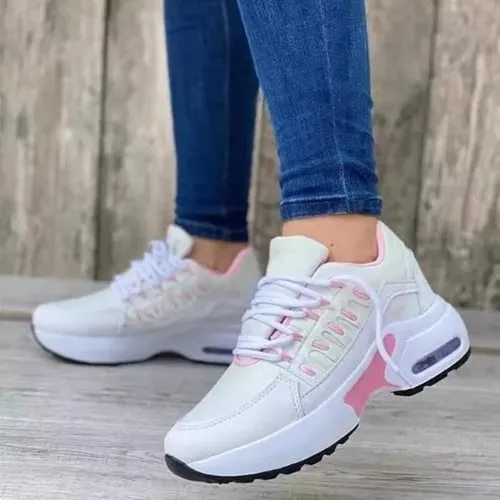 Women's Vulcanized Wedge Sneakers, Thick Sole, Breathable, Casual, Outdoor