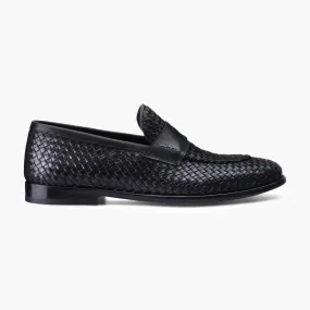 Woven penny loafers